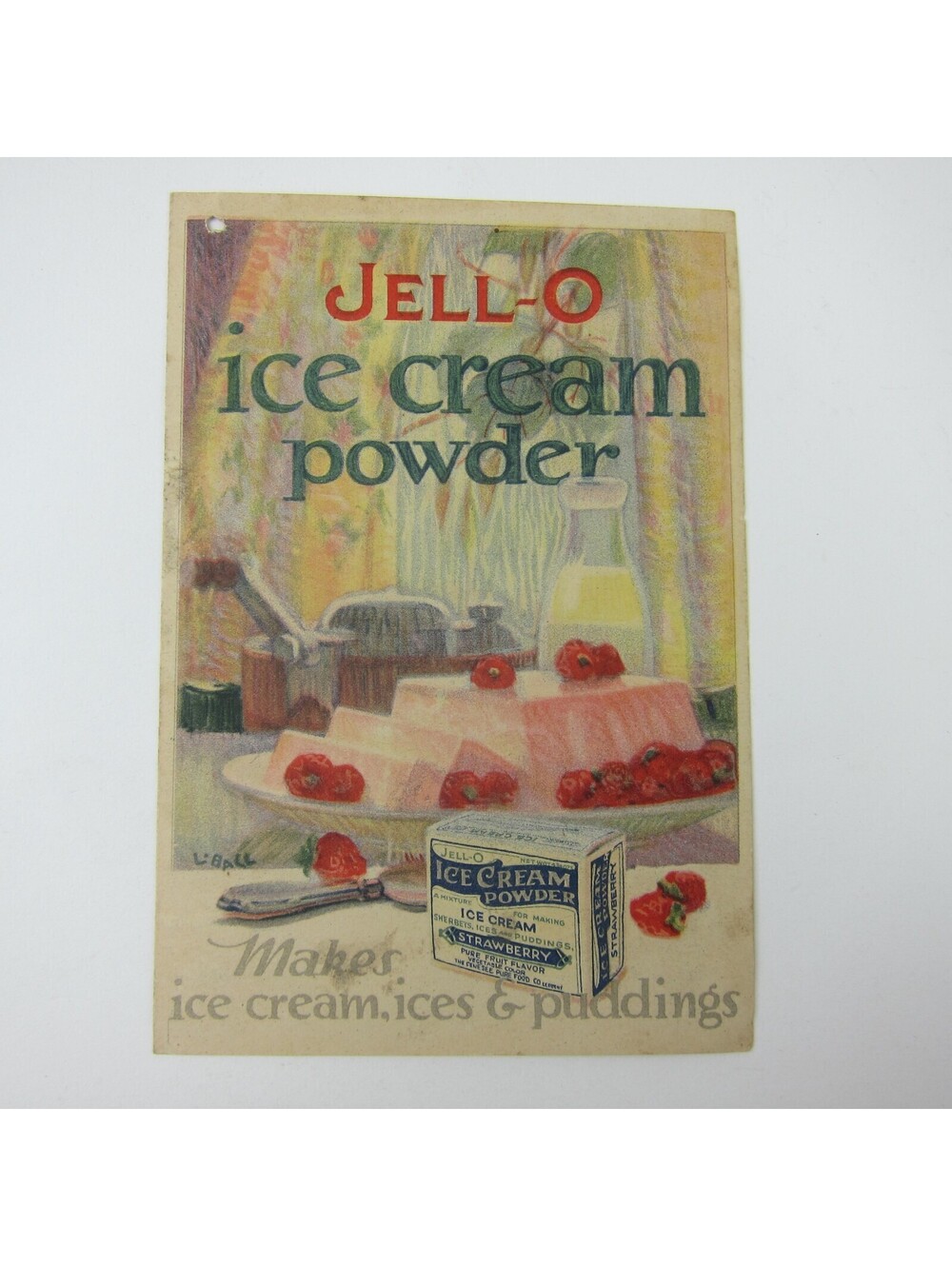 Jell-O Ice Cream Powder Recipe Booklet Antique 1920s Genesee Pure Food Company